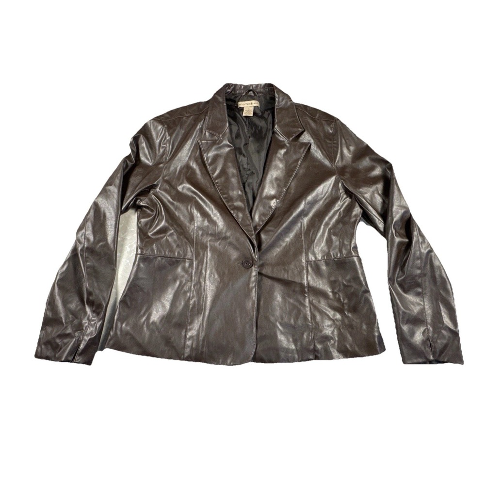Mountain Lake Faux Leather Jacket Brown Leather Vintage Bomber‎ Women's Size M